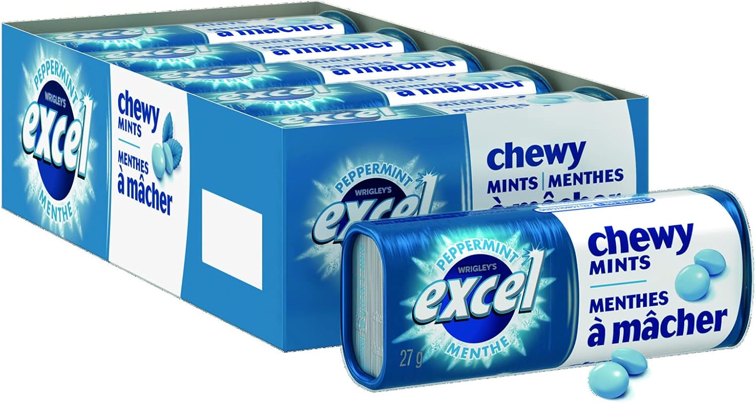 Excel Chewy Mints Peppermint, 27g x 10 Count Amazon.ca Grocery