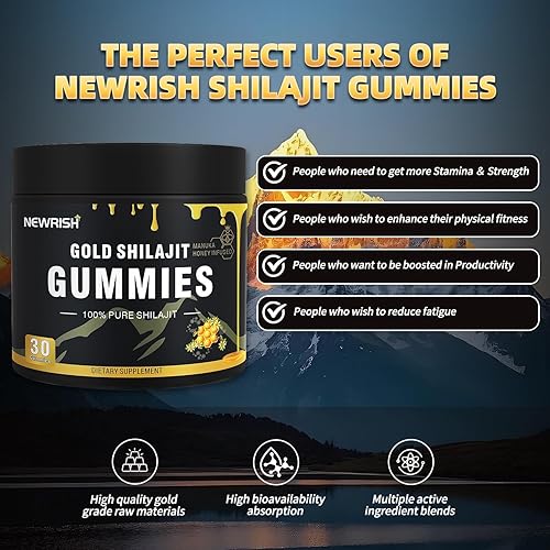 Miniatura 6 de Shilajit - Gomitas para mujer, palitos de miel Shilajit, gomitas Shilajit, ácido fúlvico y más de 85 minerales traza I para hombres, mujeres I sin