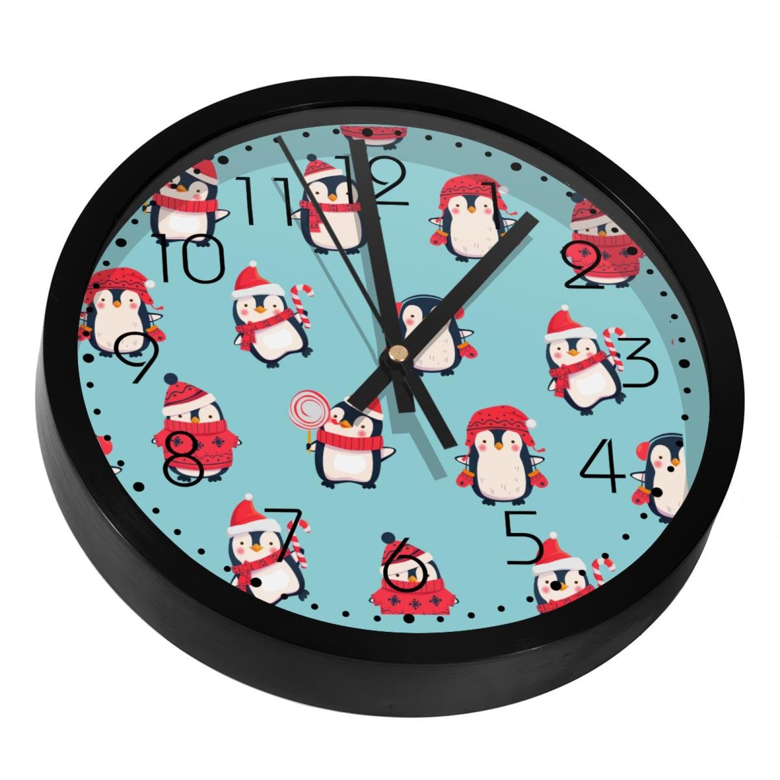 Horloge murale cuisine et bureau à motif pingouin pour égayer votre décoration