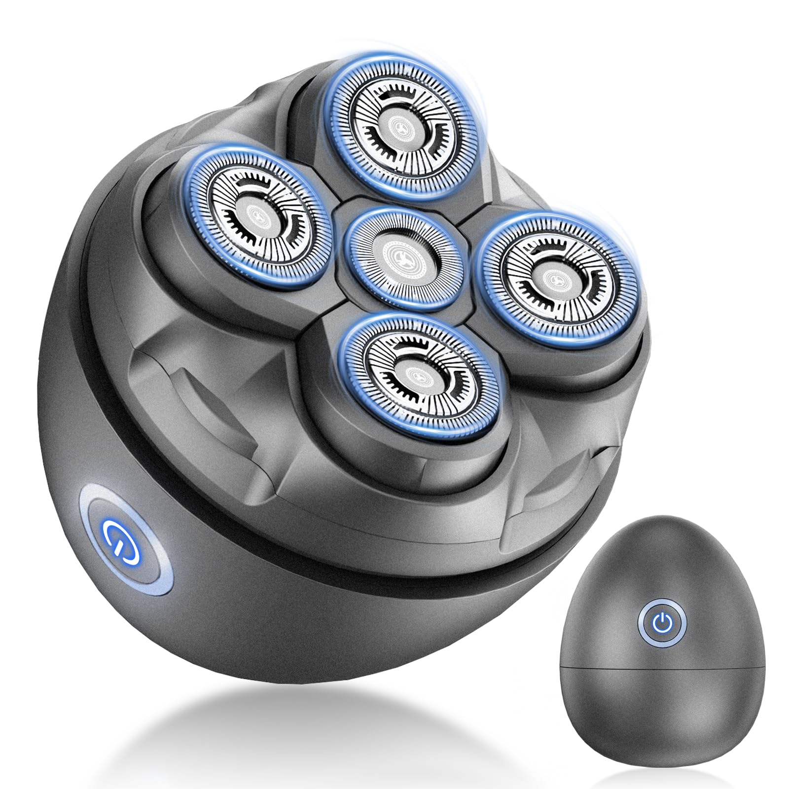 YRF Afeitadoras Cabeza Hombres, Maquina Afeitar Cabeza 5D Flexibles y Magnéticos, USB C Recargable, Autonomía de 2,5 Horas, Afeitadora Eléctrica de Cabeza para Hombres Calvos en Seco y Húmedo