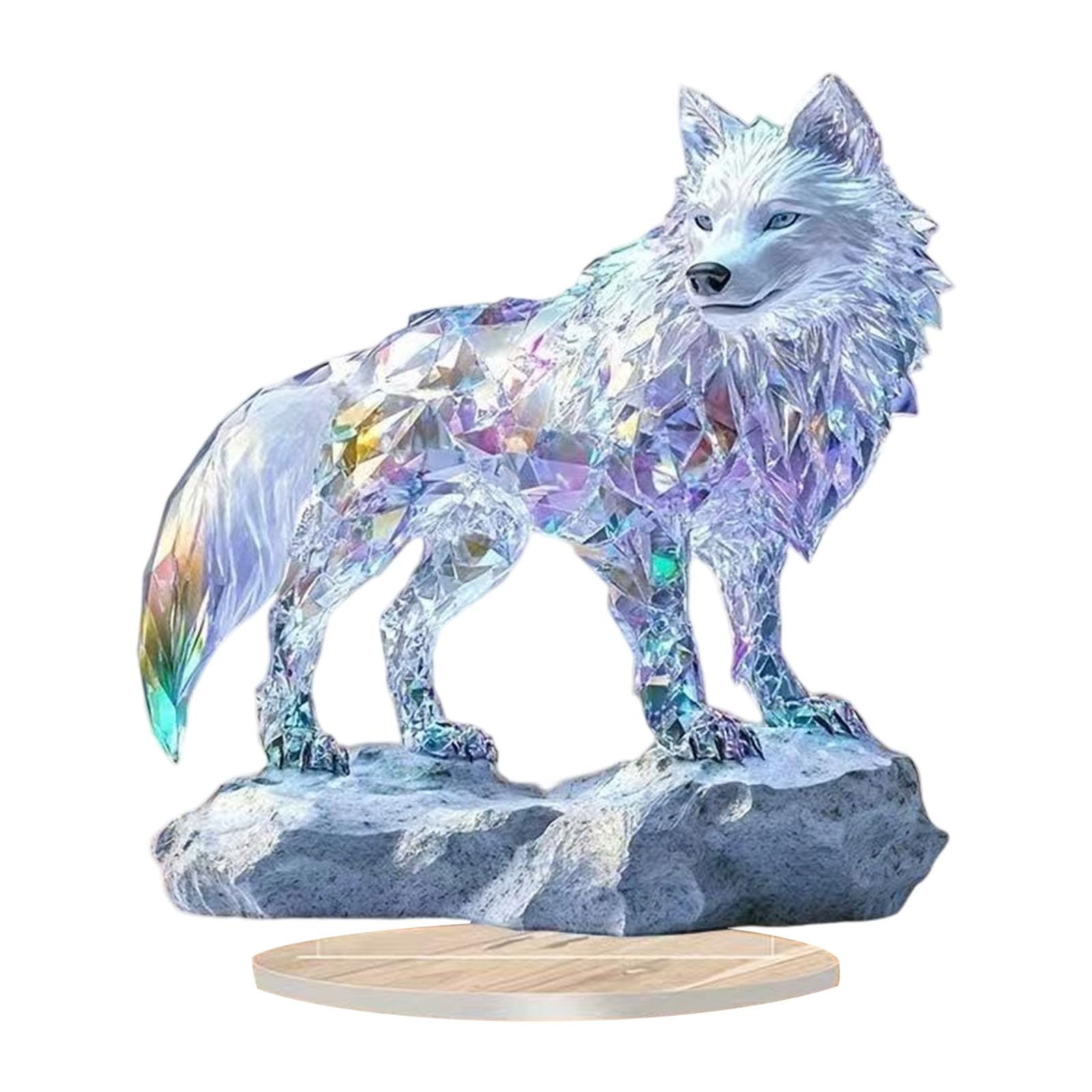 NVOQILIN 2D Flat Multicolor Acrylic Sculpture Ornament with Base for Home Office Desktop Shelf Decors Art