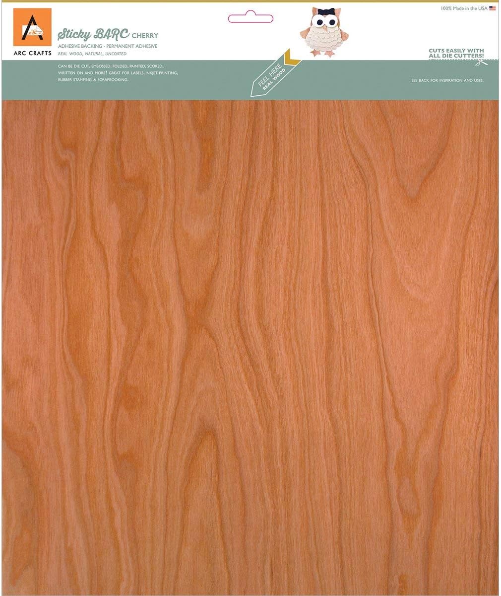 Arc Crafts BARC Wood Sheet W/Adhesive Backing inch x 12-inchCherry