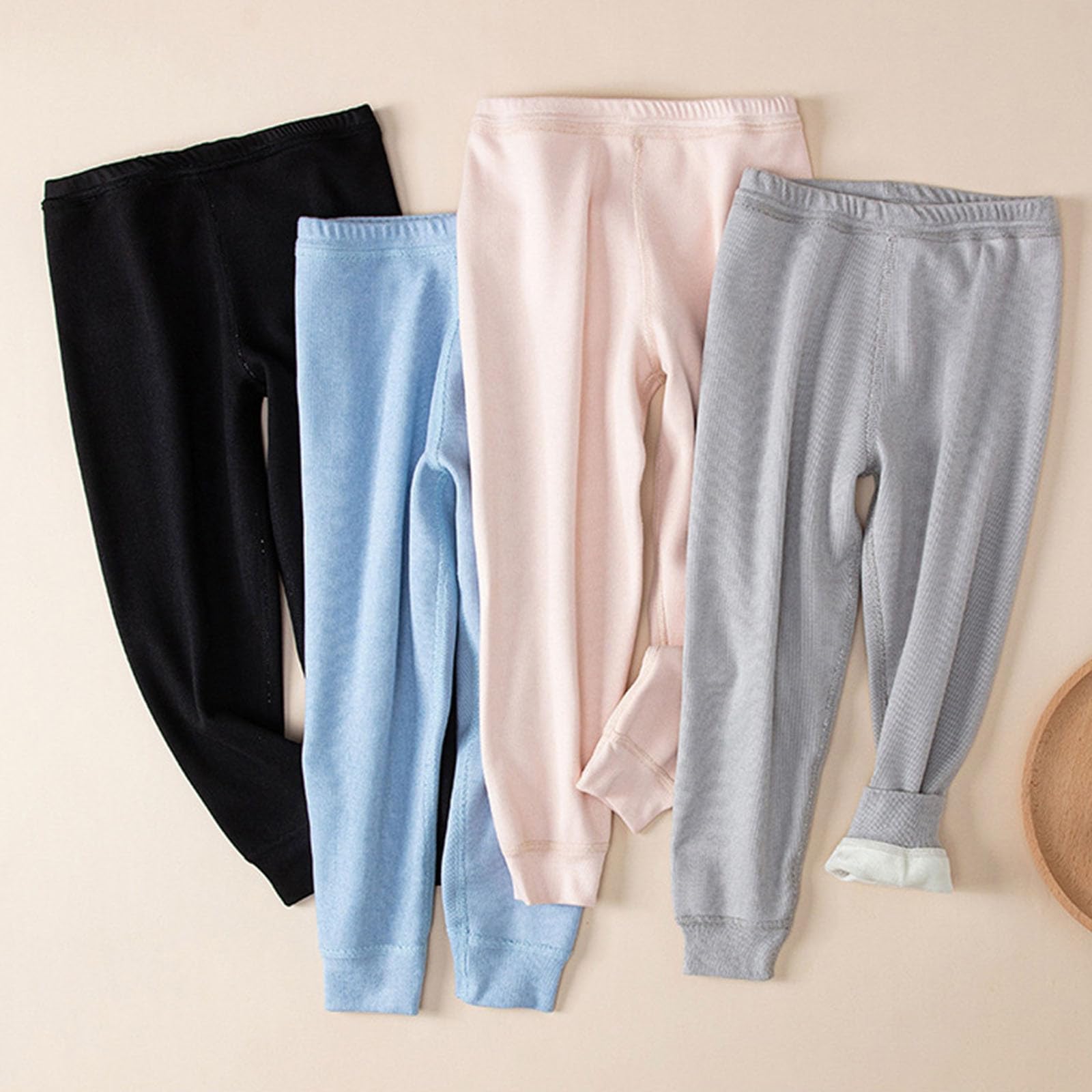 Pantalones térmicos softshell para niños, forrados, cintura elástica, invierno