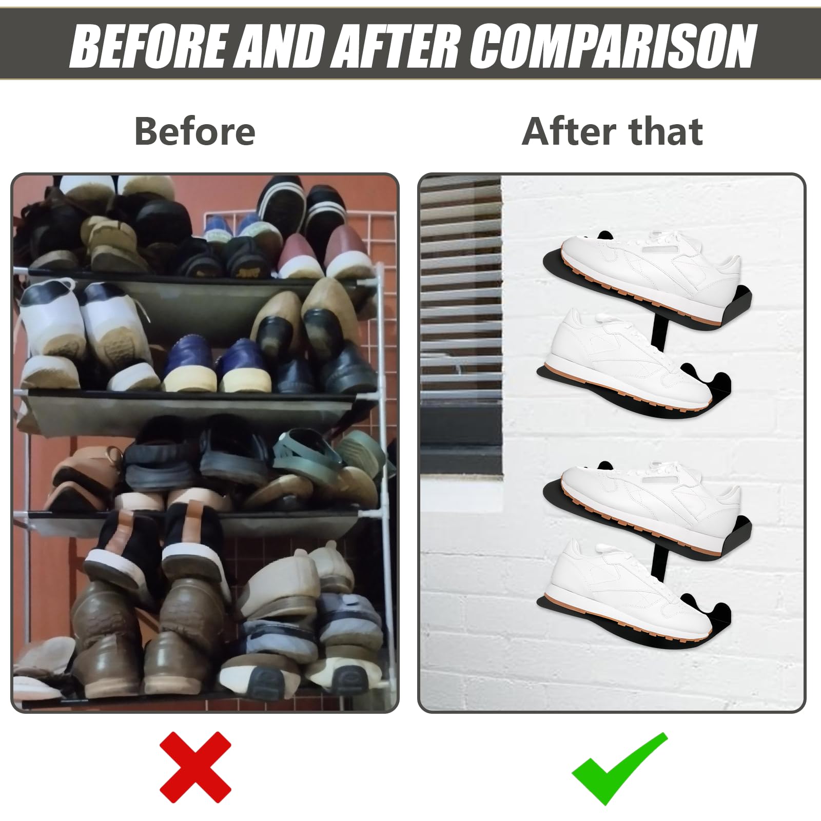 Sneaker Wandhalterungen, 2 Päckchen Schuhregal schwimmend, Schwimmende Schuh Regale, Wandhalter Metall Schuh Regal, Schuhregal Ausstellungsständer für Wohnzimmer Schlafzimmer Display Riser Schwarz