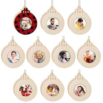 Amazon.co.jp: クリスマス木製フォトフレームオーナメント20