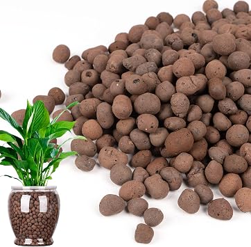 GASPRO 5lb Organic Clay Pebbles for Plants, 100% Natural Leca Balls for Indoor Plants Soil Root Development, Orchid Potting Mix, Drainage and Reusable, 4-16mm