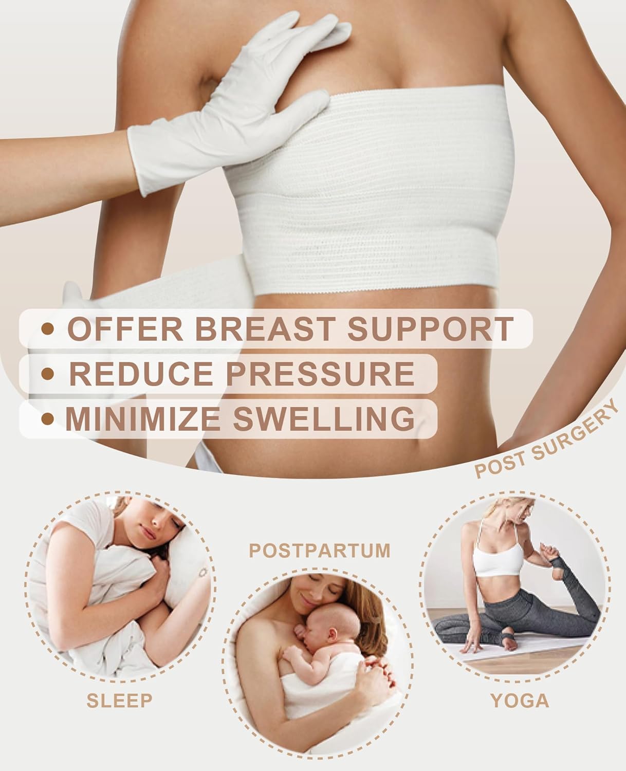 Post Surgery Compression Bra for Women Front Closure Bra with Adjustable Straps Wirefree - Image 3
