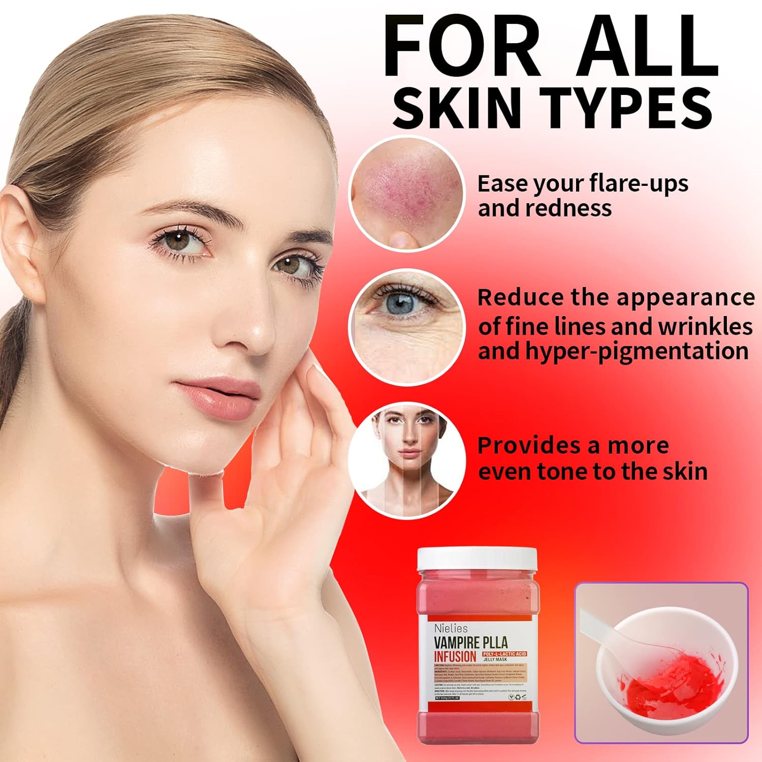 Vampire & 24K Gold Jelly Mask, Facial Skin Care- Collagen Peel-Off Jelly Mask Set, Jelly Mask For Facials, Hydrojelly Masks,Vegan Peel Off Face Mask, For Brightening & Nourishing