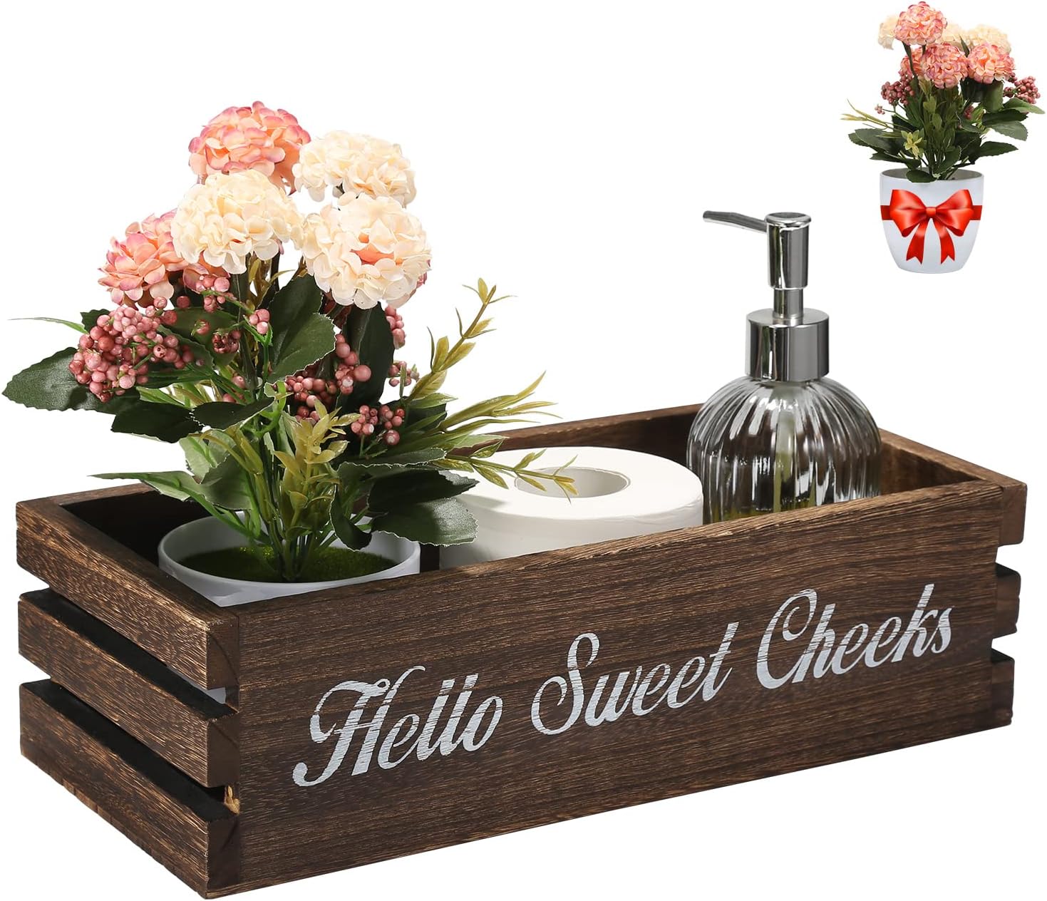 Amazon.com: Hello Sweet Cheeks Bathroom Decor Box, VOOWO Nice Butt Bathroom Decor Box, Funny ...