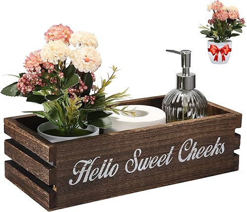 Miniatura 10 de Hello Sweet Cheeks Caja de decoración de baño, caja de decoración de baño VOOWO Nice Butt, divertido soporte de papel higiénico, caja de papel