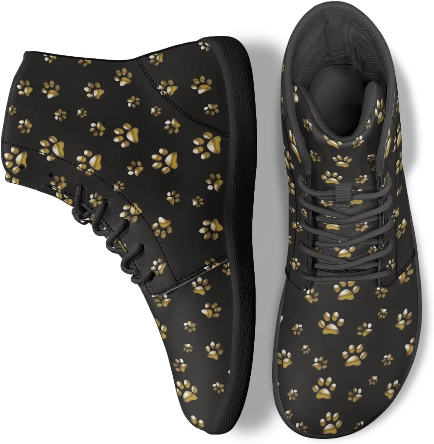 Binienty High Top Barefoot Shoes Men Women Casual Lace Up Barefoot Boots with Ankle Support