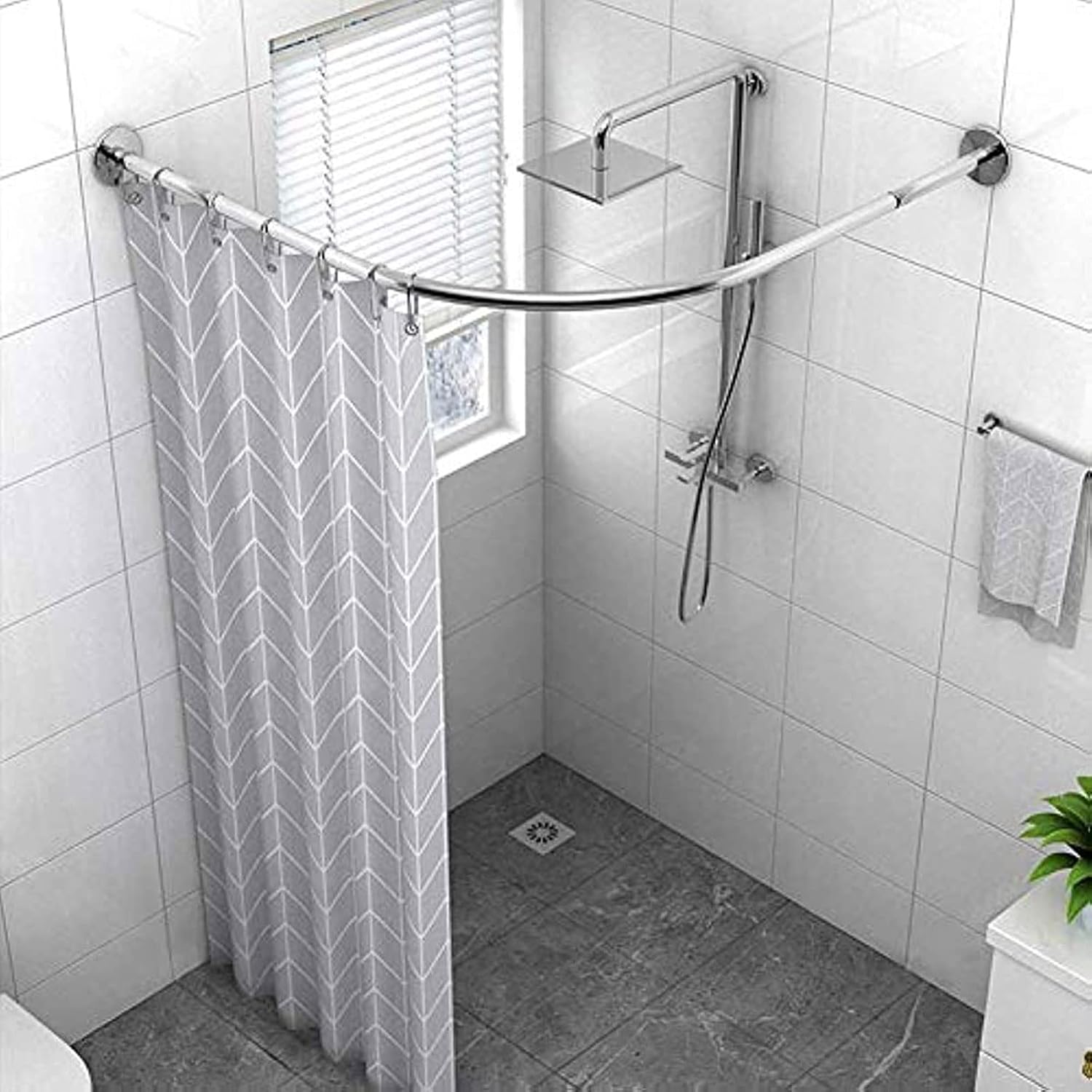 TABAN AntiRust Shower Curtain Rod Without Drilling
