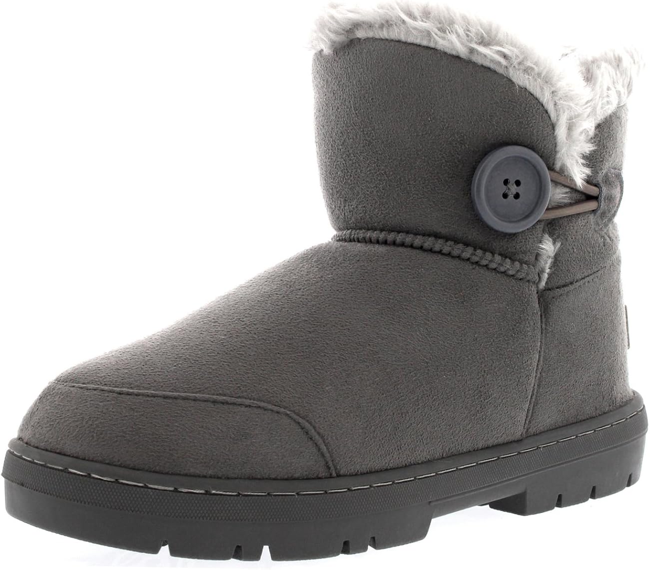 Holly Womens Button Mini Warm Shoes Winter Flat Snow Rain Boots