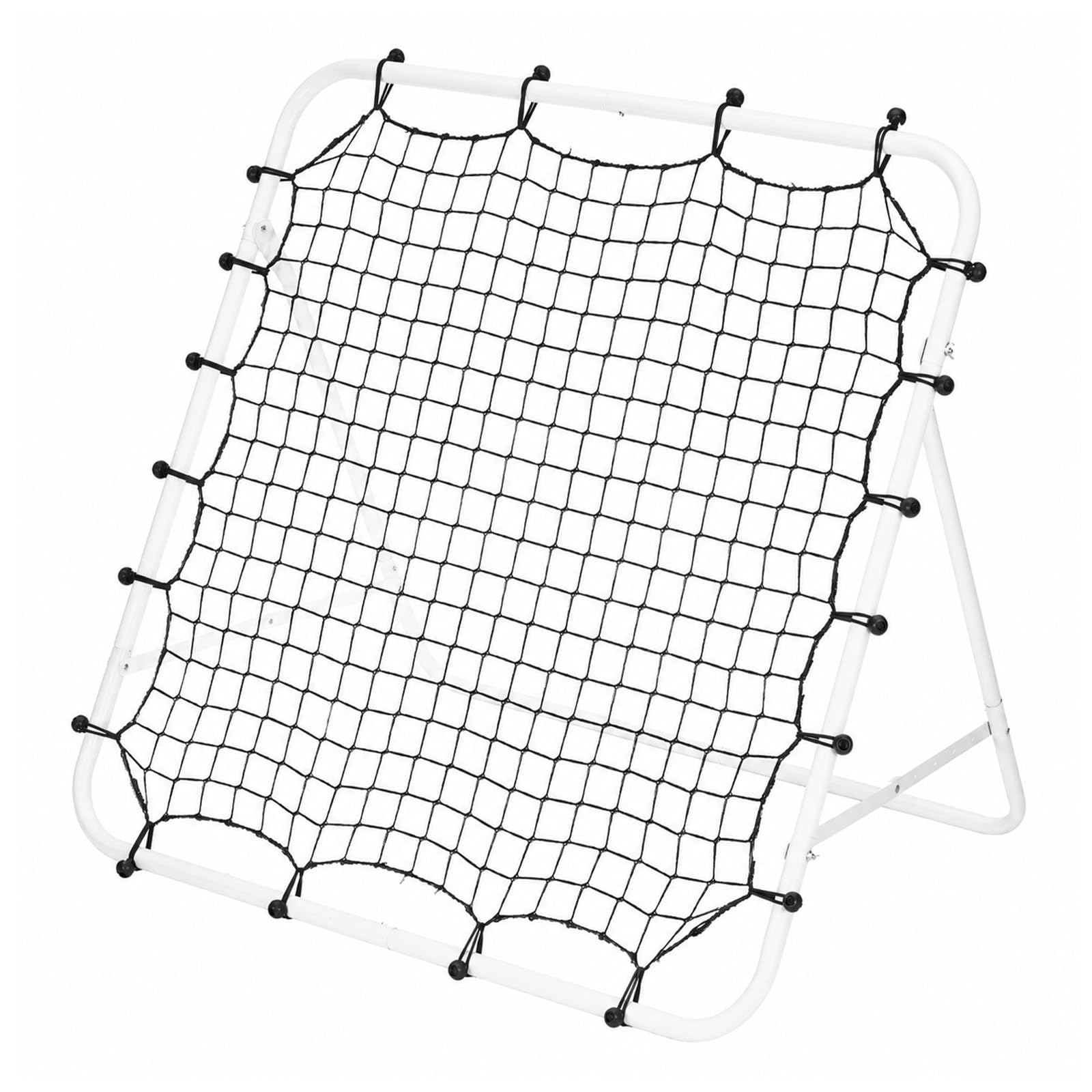 Rebounder Net Practise Football Training Net Soccer Kickback Target Goal Pro for Children Kids Play Teaching Equipment Adjustable Portable Soccer Door (White, Single-Sided)