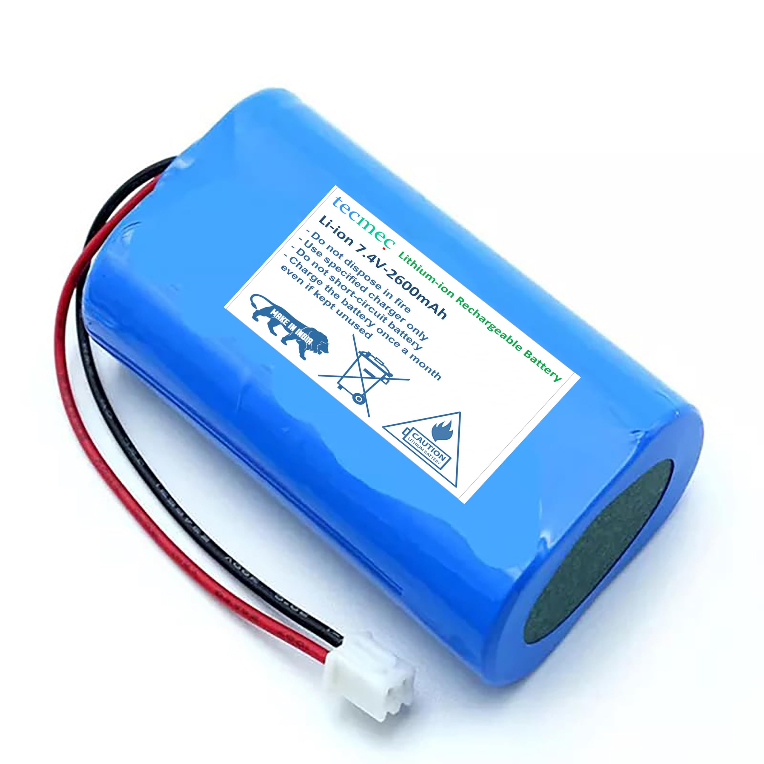 tcmec 7.4V Battery Pack 2600 mAH Full Capacity Lithium Ion Rechargeable Battery Pack with JST XH2.54/2P Connector Multipurpose Use in Toys Drown Student Product Etc.-image-30