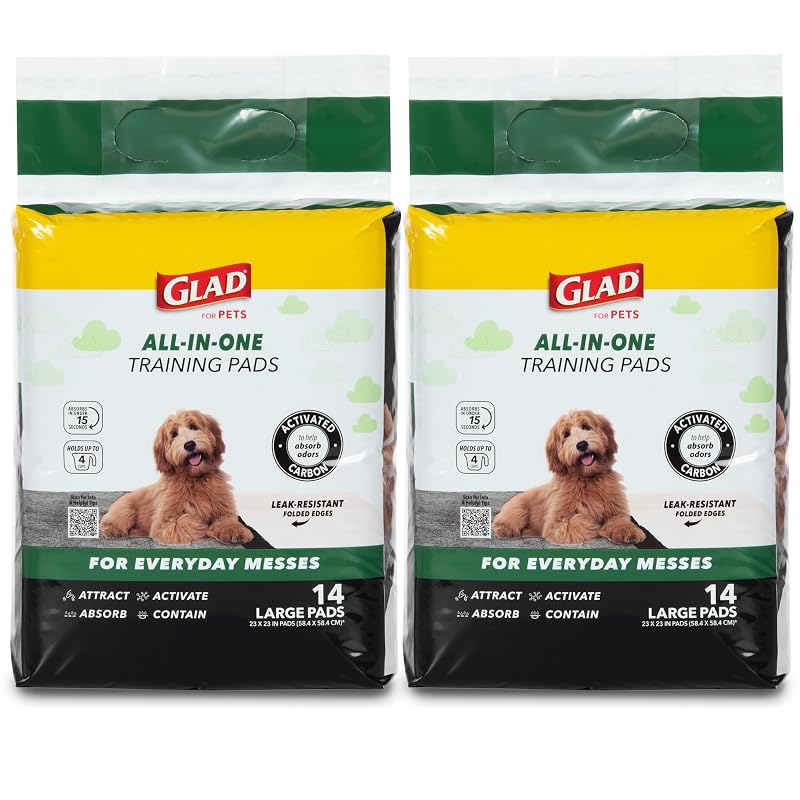 Tapetes Higiênicos Descartáveis para Cães com Carvão Ativado Glad, 28 Unidades