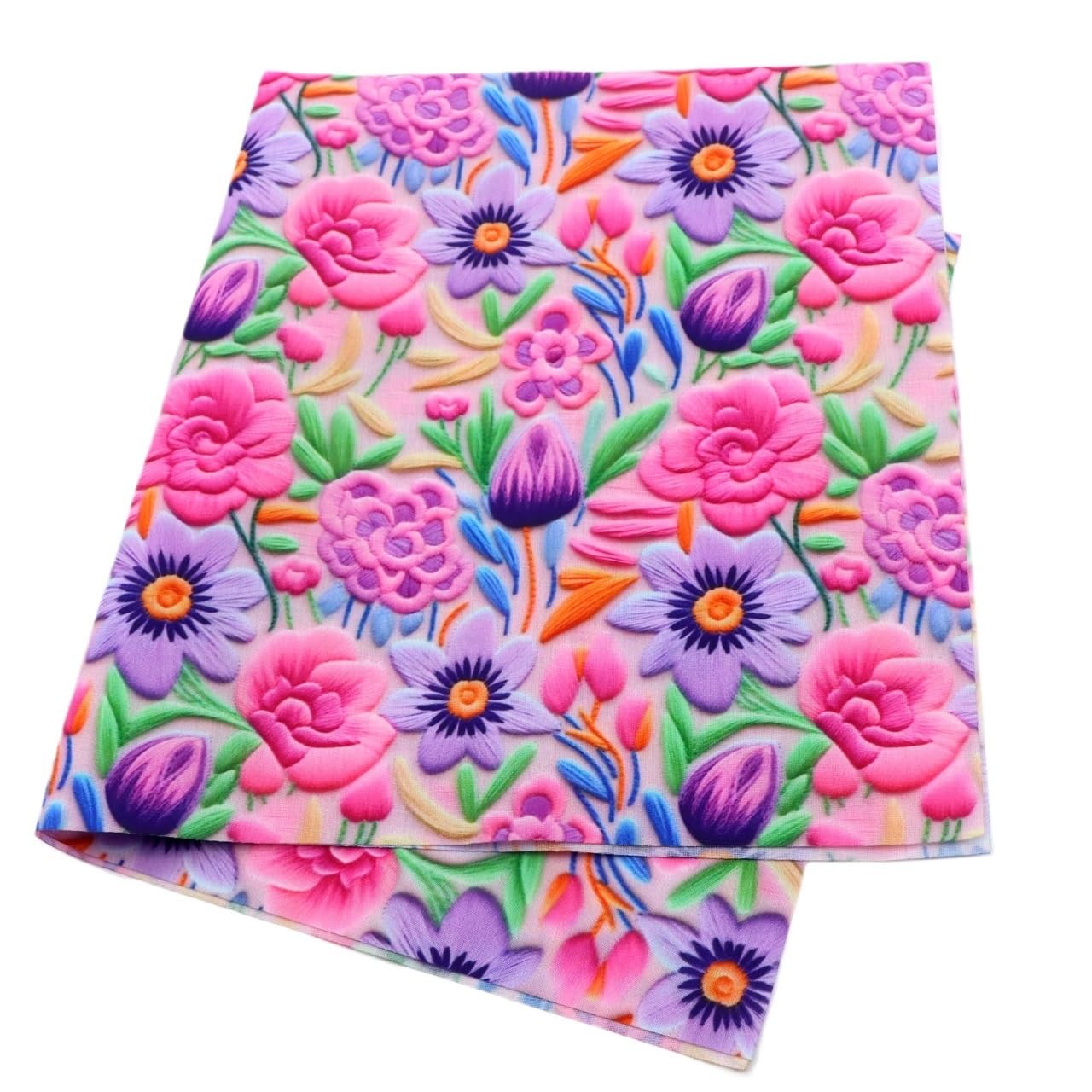 Material for Sewing 50 * 145cm Imitation Embroidery Like-3D Flower Patchwork Printed Polyester Cotton Fabric DIY Tissue Sew Quilt Needlework Material(1235485)