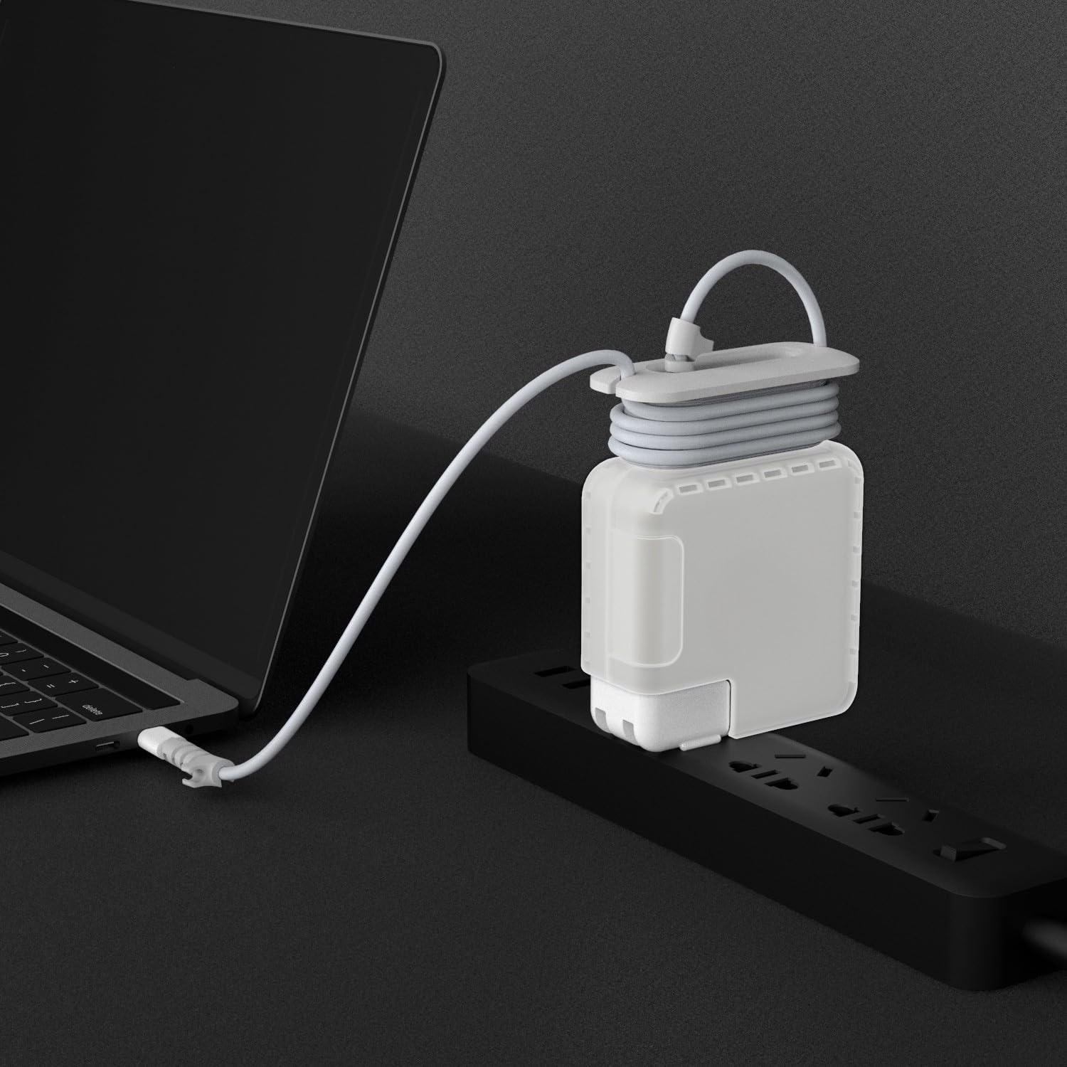 McStorey MacBook Şarj Aleti Kılıfı PVC Sert Kapak + Kablo Düzenleyici | 60W MagSafe 1-2 A1344/A1435, 61W A1718/A1947, 67W A2518 USB-C Uyumlu | Adaptör Koruyucu Şeffaf