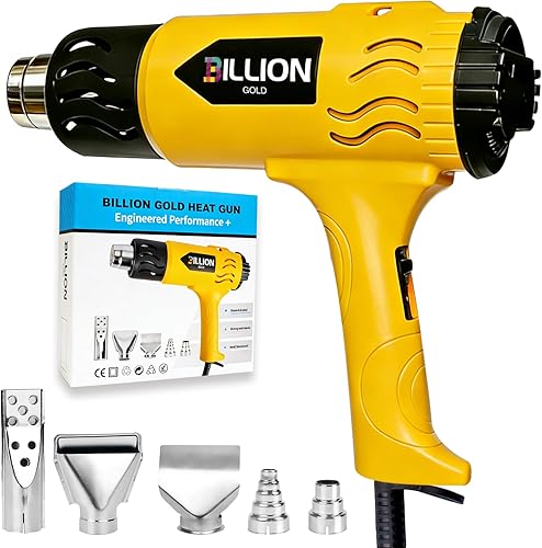 Miniatura 9 de Pistola de calor, pistola de aire caliente BILLION GOLD de 1800 W, 752 ℉ a 1112 ℉ con 2 ajustes de temperatura, pistola de calor para manualidades