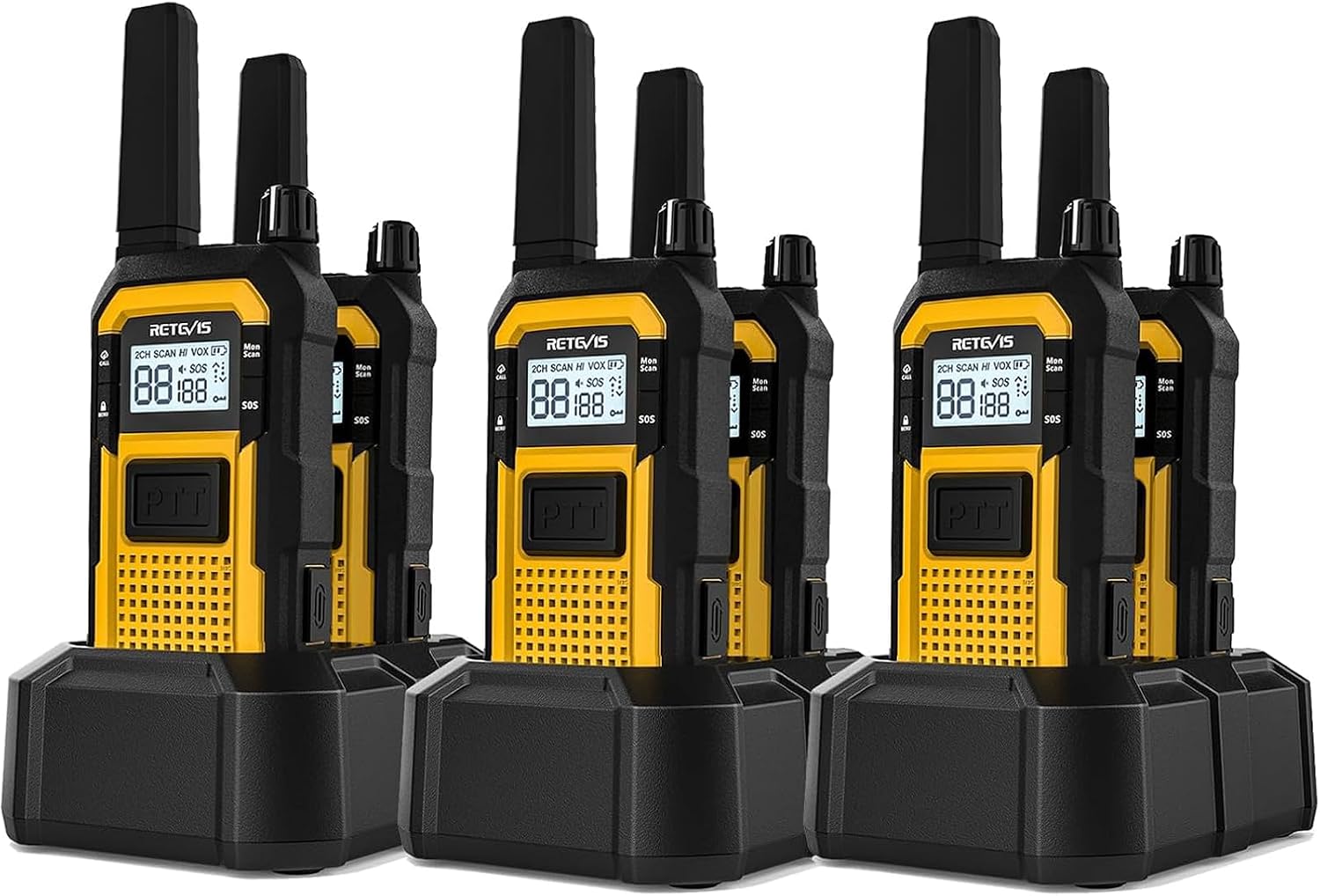 Retevis RB48 Two Way Radio, Waterproof Walkie Talkies(6 Pack)