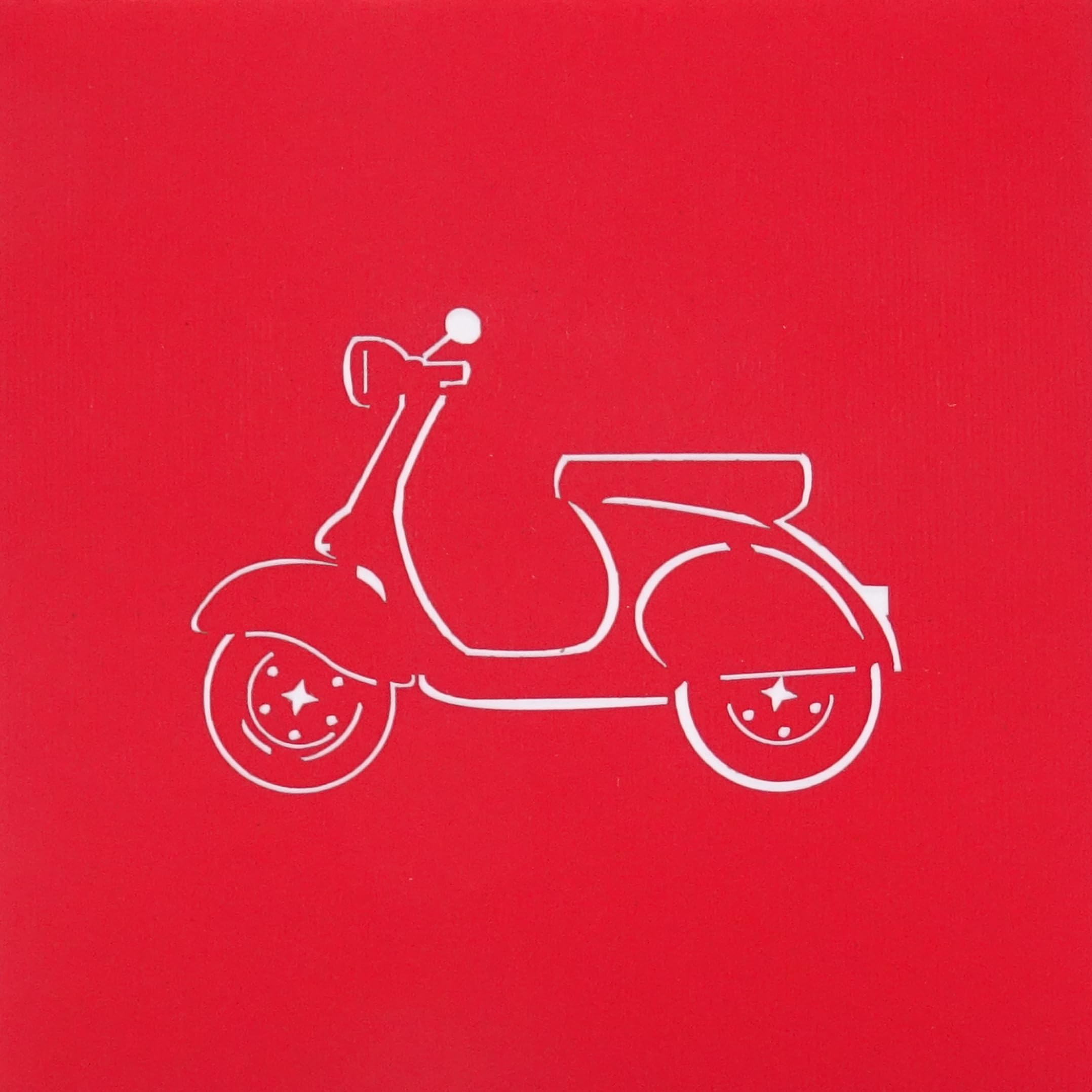 Biglietto D'Auguri Pop-Up 3D Moto D'Epoca - Con Busta, Verde - 5