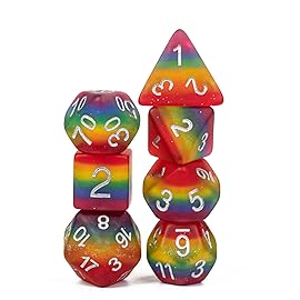 HDdais 7PCS Rainbow-Pride DND Polyhedral Dice Set, Homosexual Flag D&D Dice for RPG and Other Table Games(Matte)