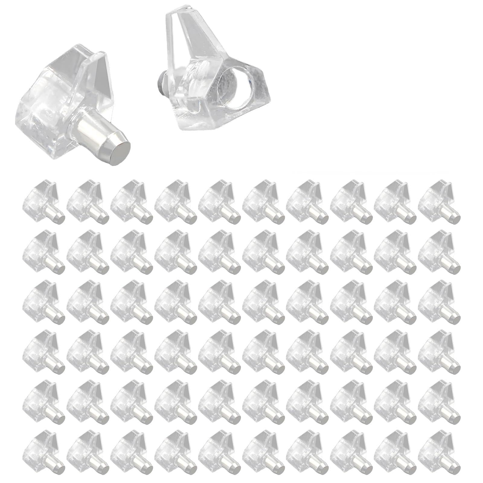 DEFIYEAR 120PCS Shelf Support Pegs, Clear Transparent Support Cabinet Shelf Pins
