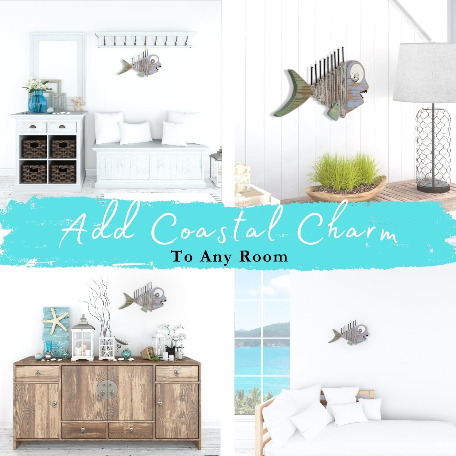 Driftwood Nautical Wall Decororation | Handmade Wooden Rustic Coastal Art