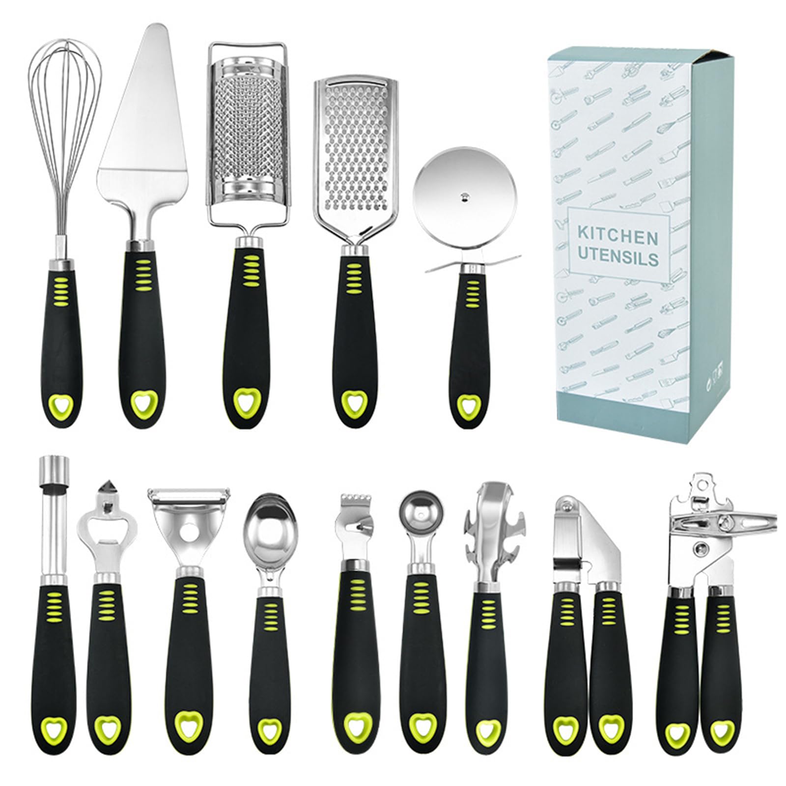 Küche Gadgets Must Haves 14 Teiliges Küchenhelfer Set Aus Edelstahl & PP Hitzebeständig Küchenutensilien Edelstahl Set Spülmaschinenfest Antihaft Hitzebeständiger Küche Gadgets