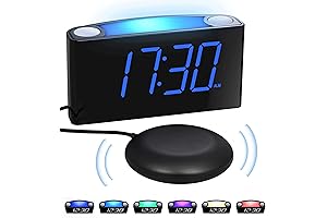 Extra Loud Vibrating Alarm Clock for Heavy Sleepers, Deaf, Hearing Impaired