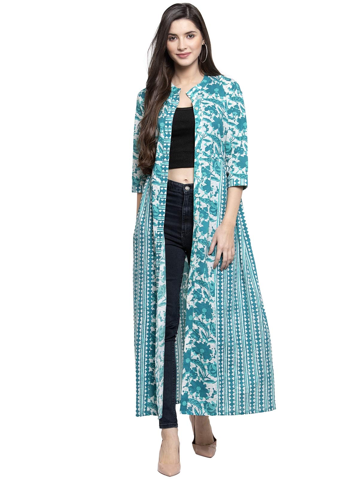 indibelle Cotton Abstract Print 2 Side Kali A-line ShrugCape-picture-59