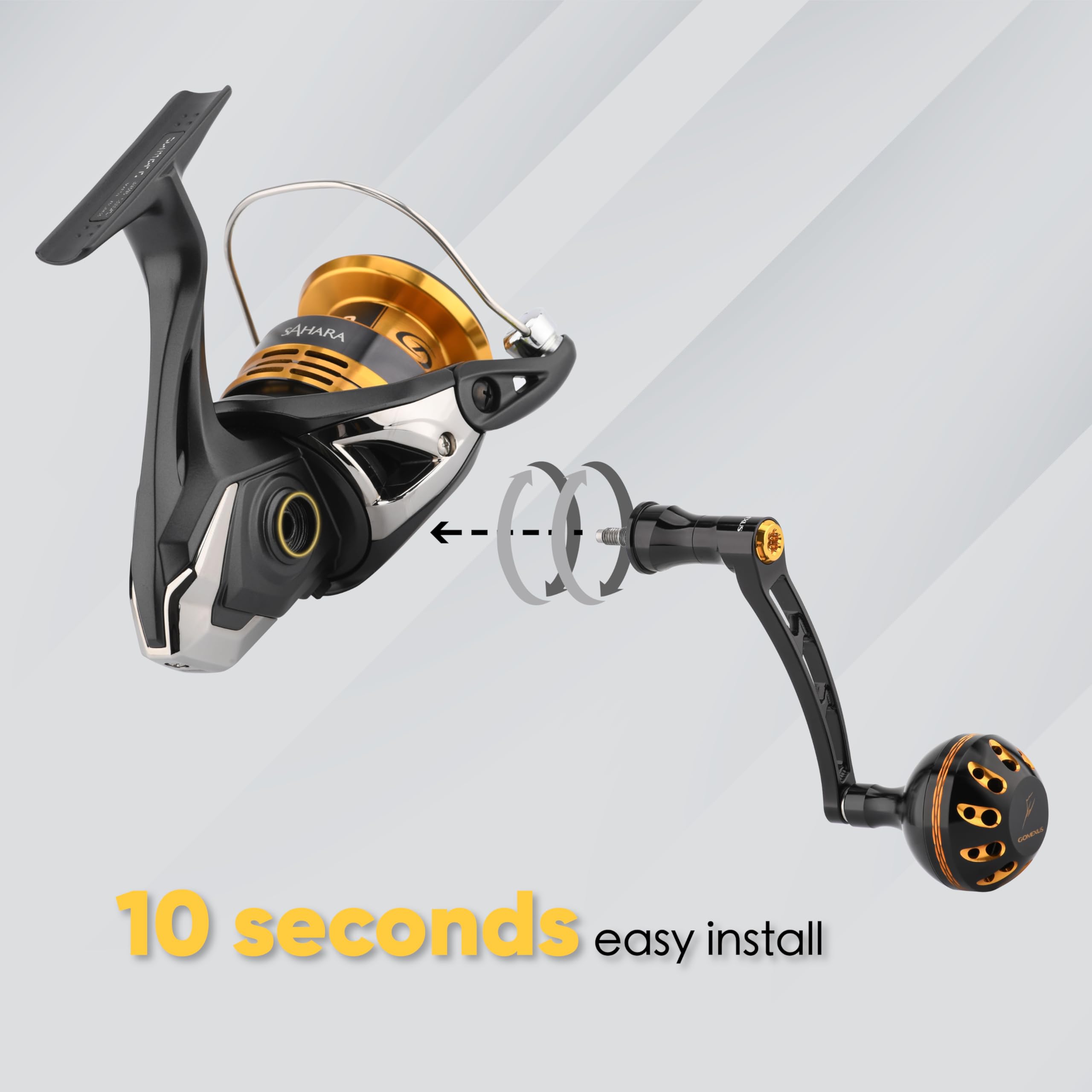 reel shimano 3000 power handle GOMEXUS Compatible for Twin Power FD Sustain FJ 3000-5000 Spinning Handle 70mm, Hand Tools Name:Lonnie's Blue Boy 2 inch Electronics or vice versa Reaction Tackle Premium Circle