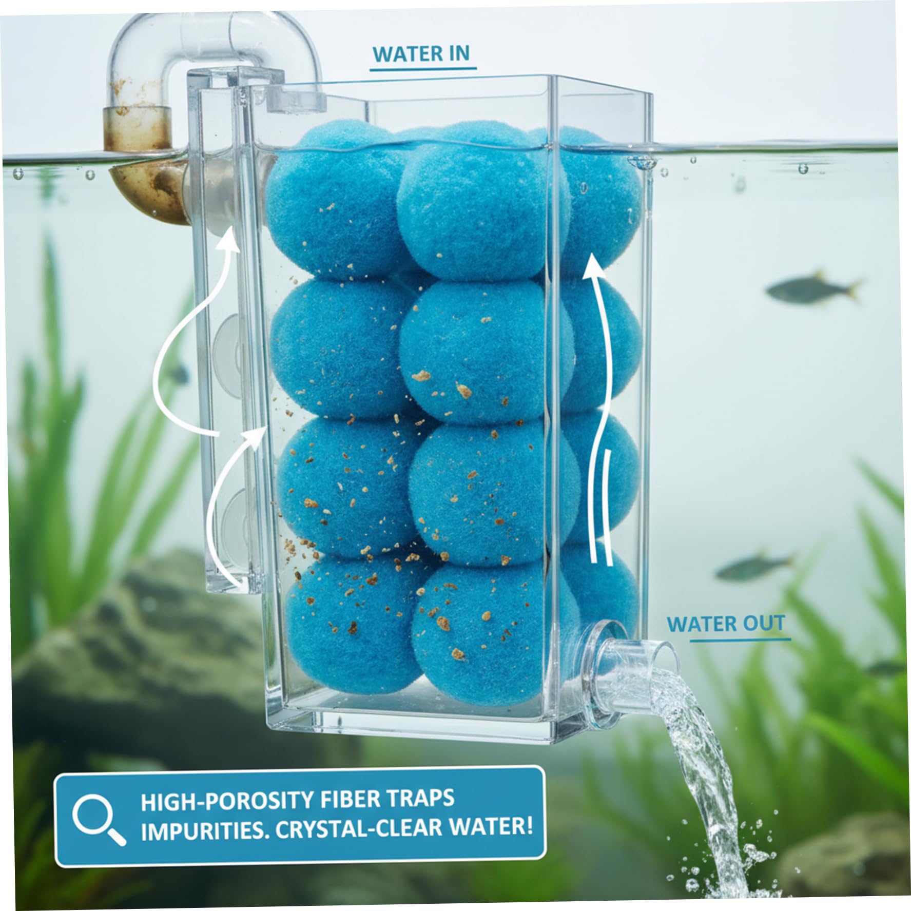 Sfere filtranti per Piscina riutilizzabili 4, 6 libbre, Materiale per Piscina in Fibra di Poliestere, Alternativa alla Sabbia, migliora la limpidezza dell'Acqua per filtri per Spa e acquari