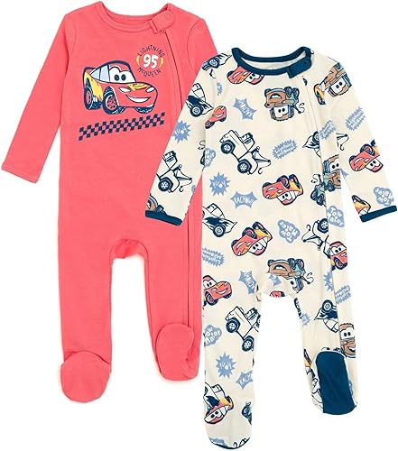 Disney Baby 2 Pack Zip Up Sleep N' Plays Recién Nacido a Bebé Tallas (Recién Nacido - 24 Meses)