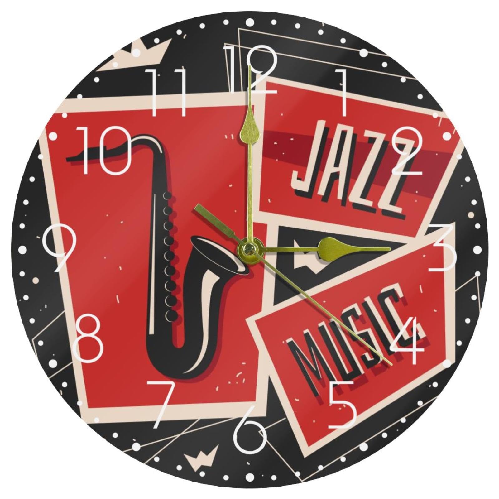 Horloge murale originale jazz 25 cm à offrir pour maison et école