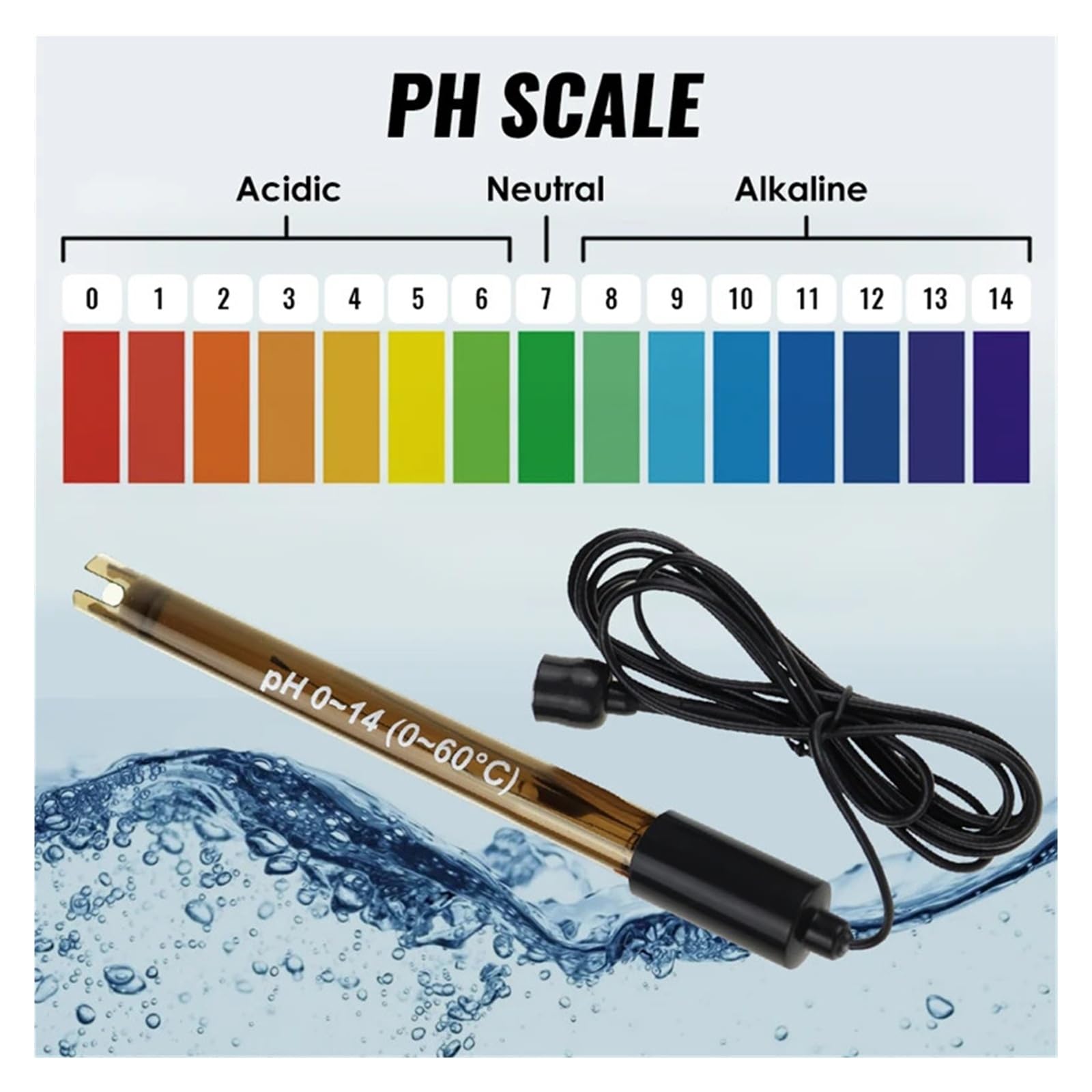 Ph-Sonde Poolsonde Elektrode PH-Anschluss Sonde Wassertester Ph-Meter BNC Typ 50 Ohm