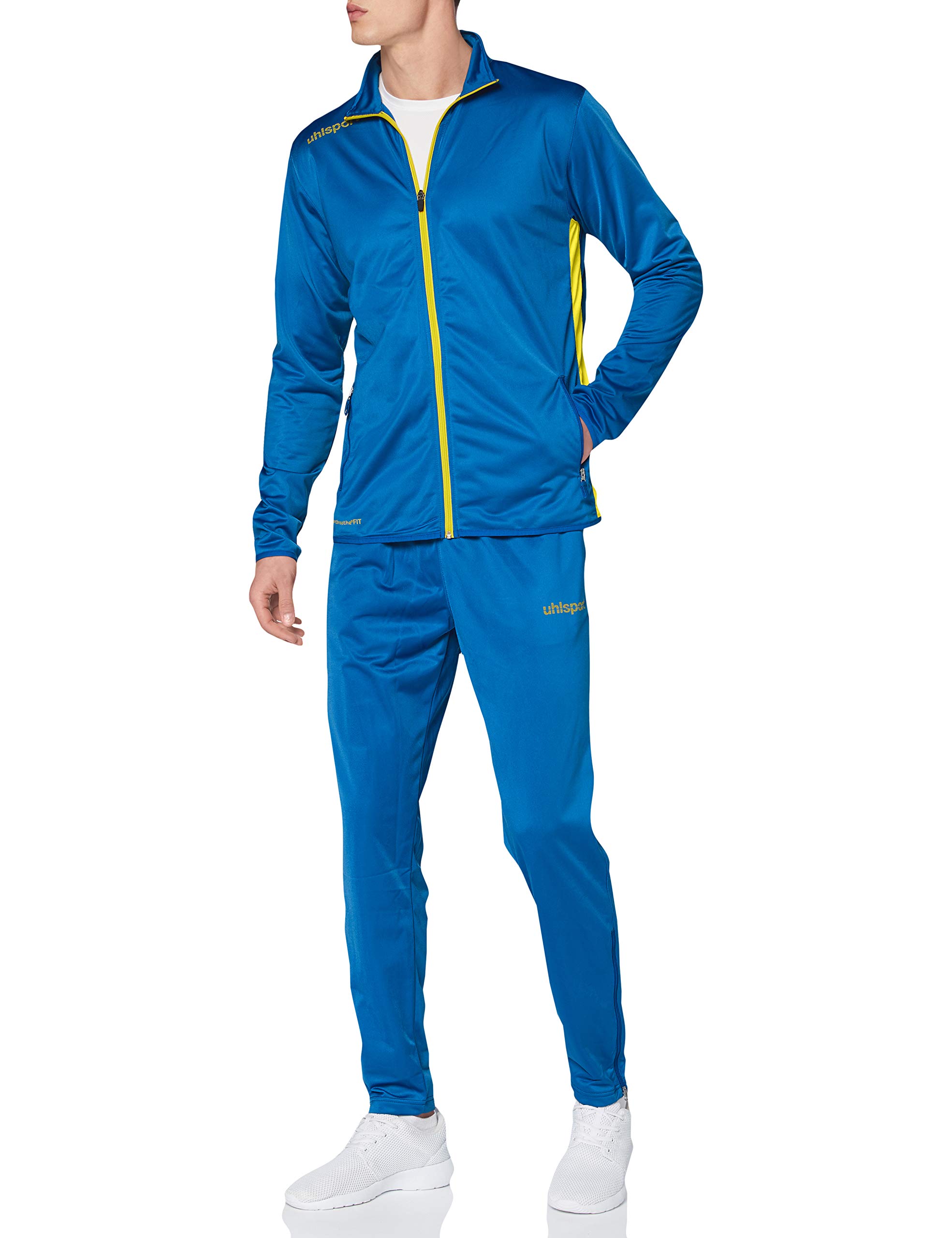 Uhlsport UHLSH Men Essential Classic Suit Men's Track Suit - azurblue/lemon yellow, M