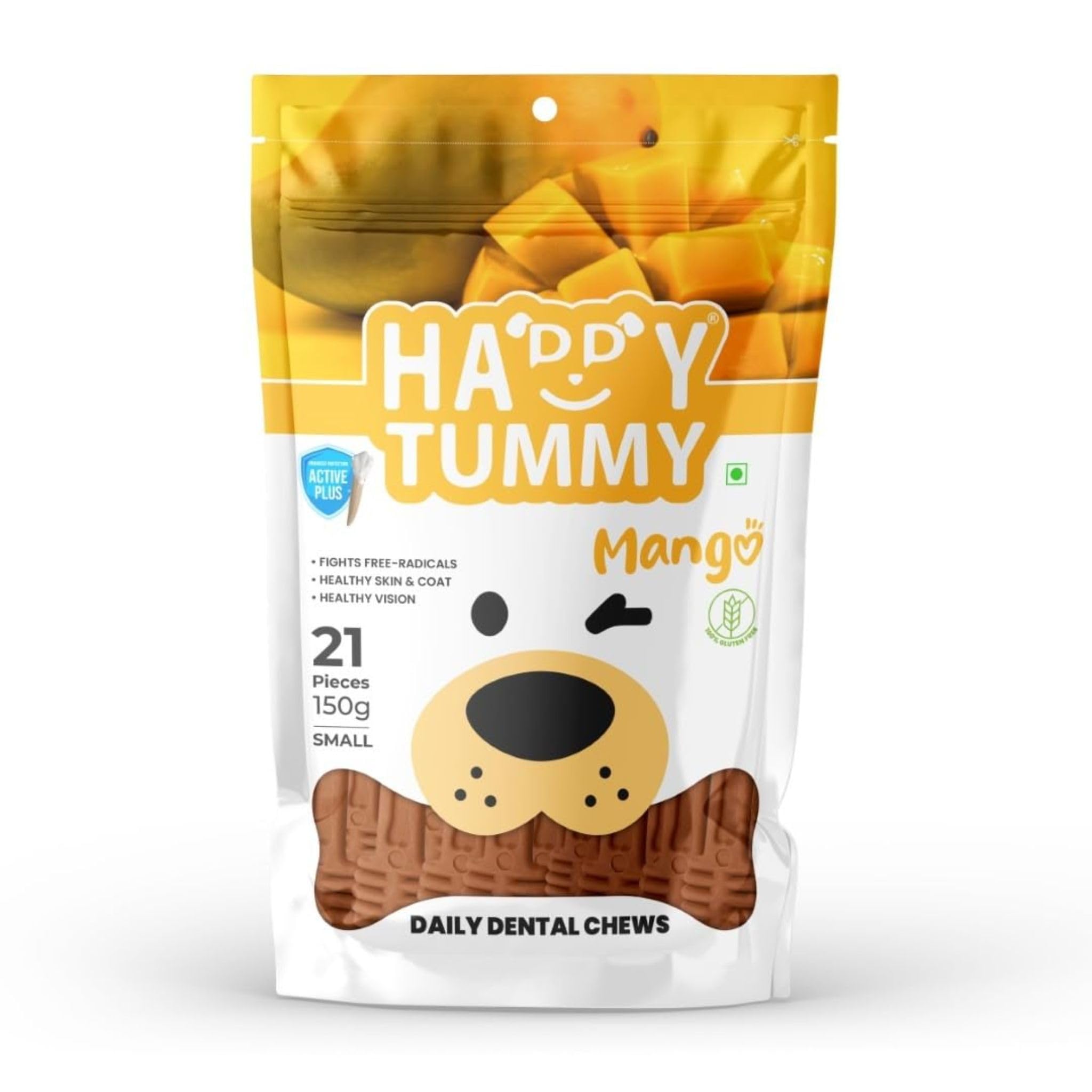Happy Tummy Bone Treat for Medium to Large Dogs (Mango Bone, 21 Pieces, Small) | Daily Dental Chew for Dogs | Healthy Skins & Coat, Healthy Vision | Sold by Foodie Puppies with Free Key Ring (B0CSD7DVV2) Amazon Price History, Amazon Price Tracker