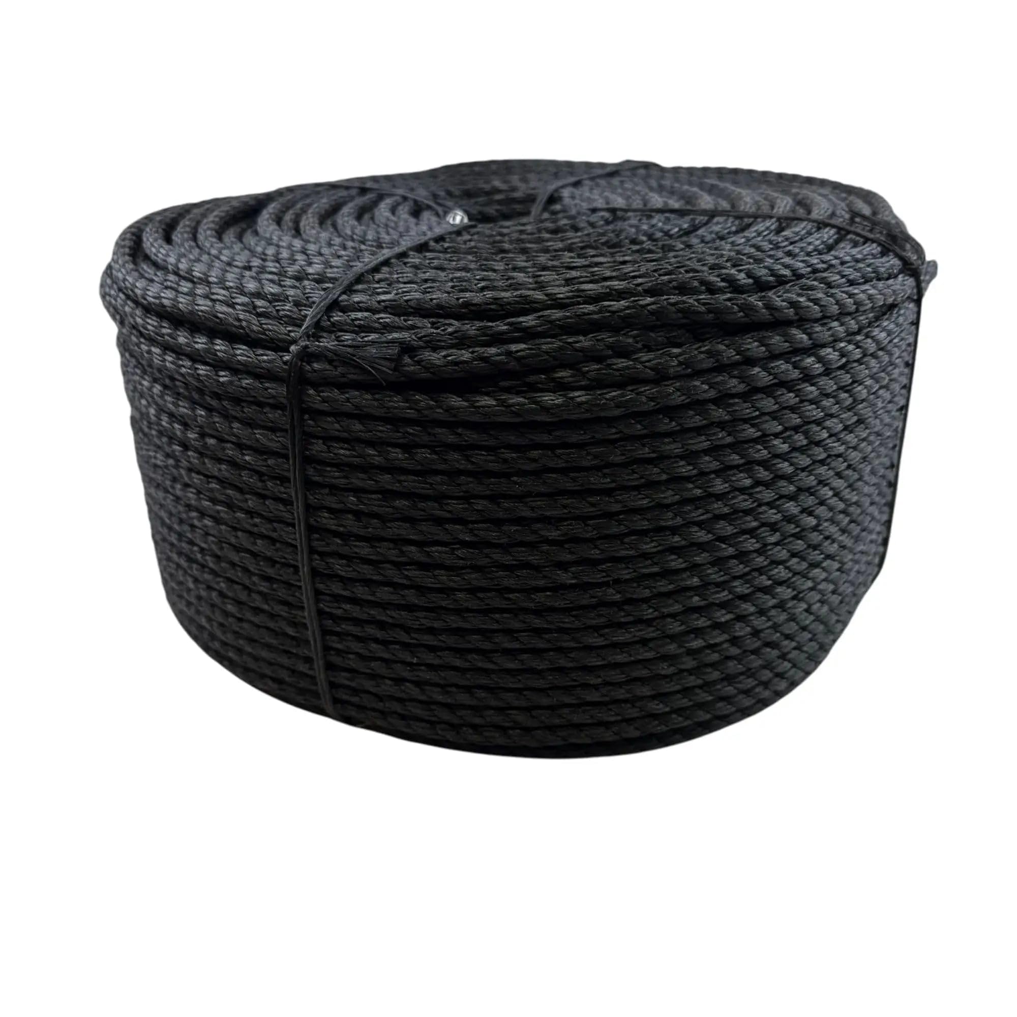 10mm Black Polysteel 3 Strand Rope x 220 Metre Coil, Pot Fishing Tree Surgery