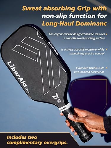 Miniatura 5 de Pickleball Paddles & Set of 2, USAPA Approved Carbon Fiber Pickle Ball Paddle, PP Honeycomb Core, Lightweight & Comfort Grip for Beginners, Pros,