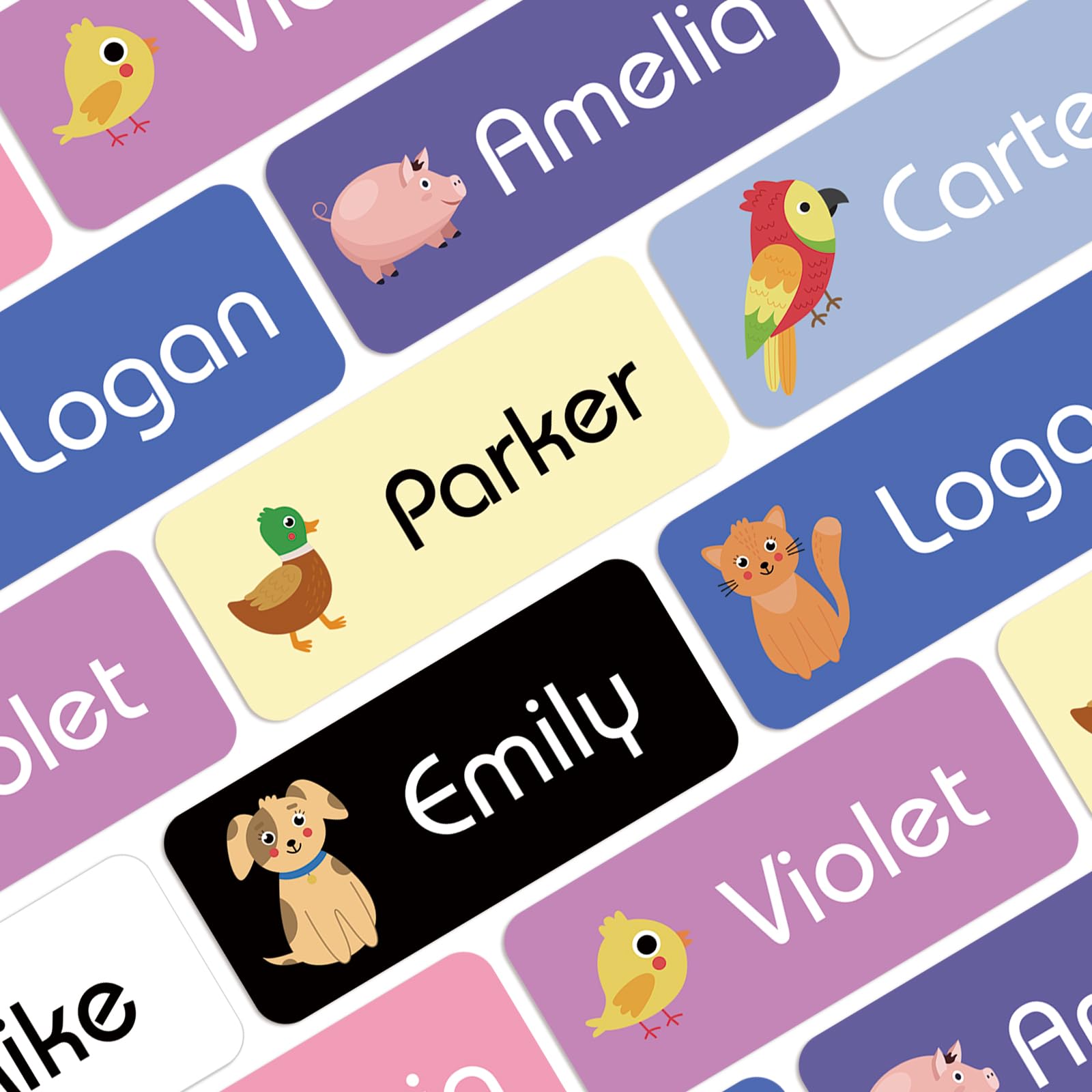 Personalized Name Labels for Kids (96 Labels) - Custom Waterproof Name Stickers for Clothes Tags, Lunch Boxes, Water Bottles, Daycare & School