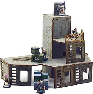 War World Gaming Industry of War Multi-Level Elevator Tower â€“ Pre-Painted â€“ Wargaming 28mm Terrain Model Diorama Scenery Sci-Fi Battle Tabletop Warfare Destroyed Wargame