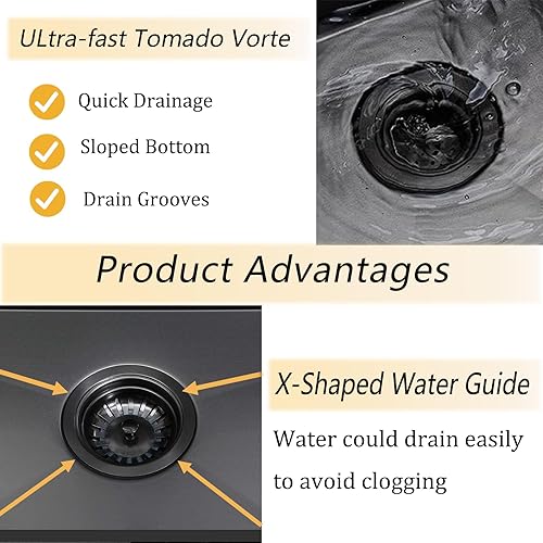 Miniatura 7 de VCCUCINE - Fregadero de cocina de 21 x 20 pulgadas, fregadero de cocina pequeño de acero inoxidable calibre 16, cuenco individual para exteriores,