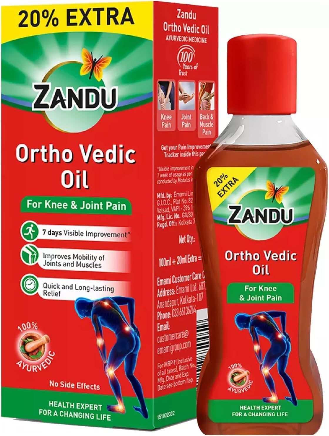 Zandu Ayurveda Ortho Vedic Oil Herbal (120ml) - by Exportdeals