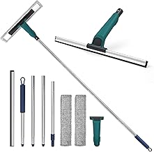 JEHONN Window Shower Squeegee for Glass Door with 60 Inches Long Handle, Professional Floor Squeegee Mop for Cleaning Garage Tile Concrete Mirror Car Windshield Bathroom Home