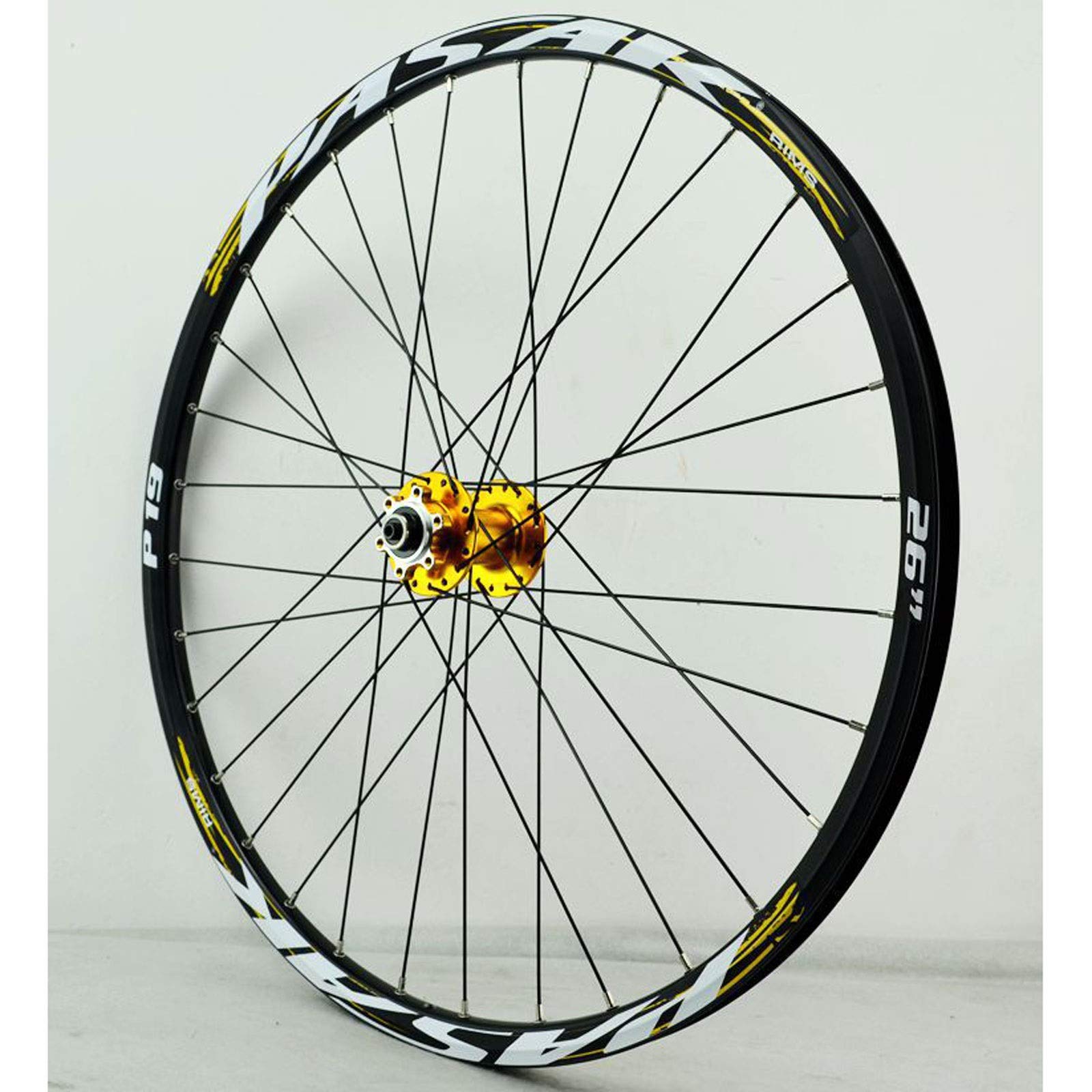 Zestaw kół rowerowych 26/27,5/29", aluminiowe felgi z podwójnymi ściankami, 2-łożyskowe koło przednie, tylne koło z 5 łożyskami, 7-12 biegów, szybkozamykacz.