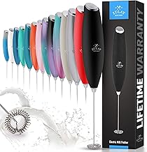 Zulay Powerful Milk Frother for Coffee with Upgraded Titanium Motor - Handheld Frother Electric Whisk, Milk Foamer, Mini Blender and Electric Mixer Coffee Frother for Frappe, Matcha, No Stand - Black