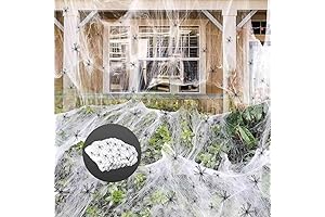 Halloween Decorations Spider Webs with 100 Fake Spiders for Festive Aura of Terror