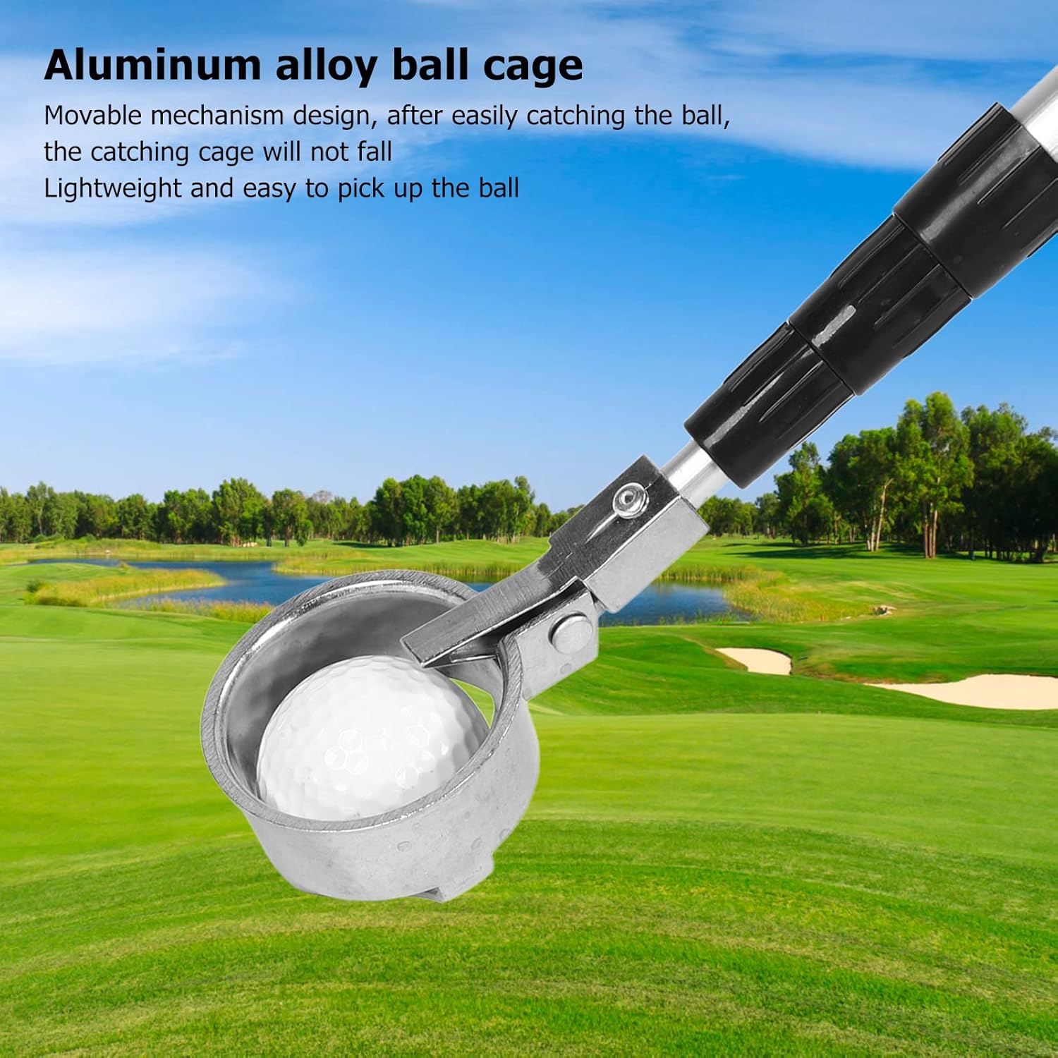 EVTSCAN Golf Ball Retriever - Aluminum Alloy Telescopic Shaft Golf Ball Retriever Telescopic, Premium Golf Accessories Golf Gift for Men Women