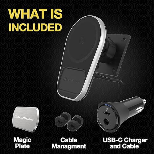 Miniatura 2 de Scosche MPQ5AMPSPC-UB MagicMount Pro Charge5 - Soporte magnético para teléfono celular de carga inalámbrica de 15 W, para Proclip actualizado para